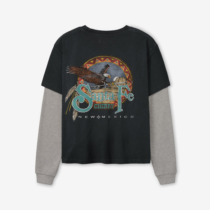 Santa Fe Layered Thermal T-Shirt Vintage Black