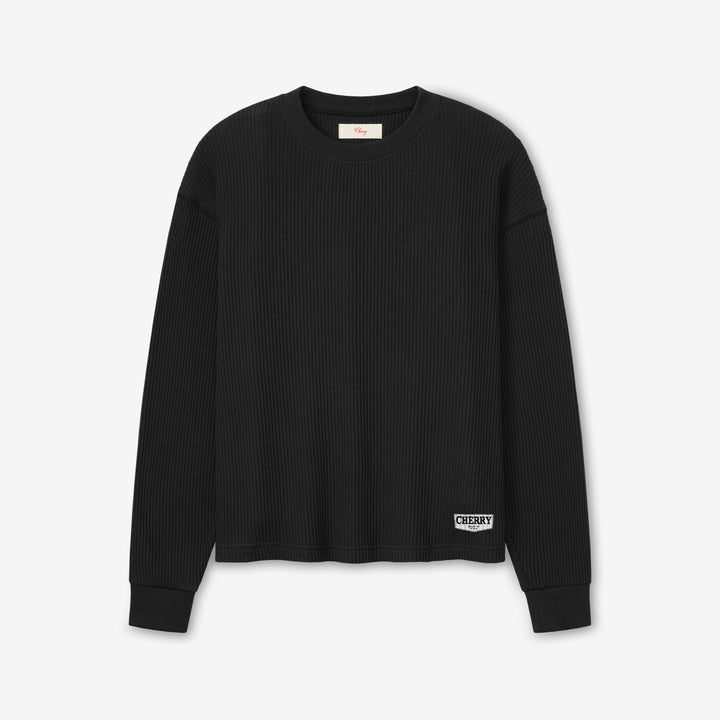 Chevron Logo Longsleeve Thermal Black Front