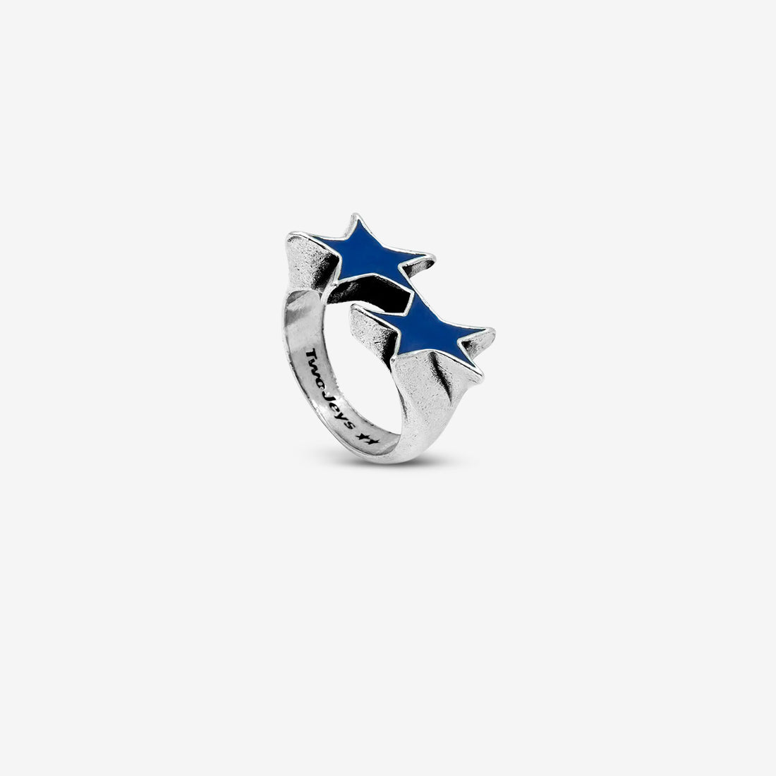 Enameled Icon Single Ring Blue Jewellery
