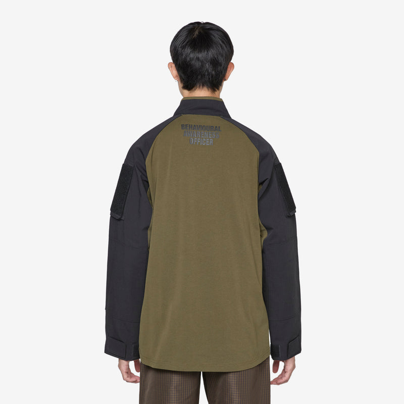 Tactical Half Zip Black Army Green Jumpers