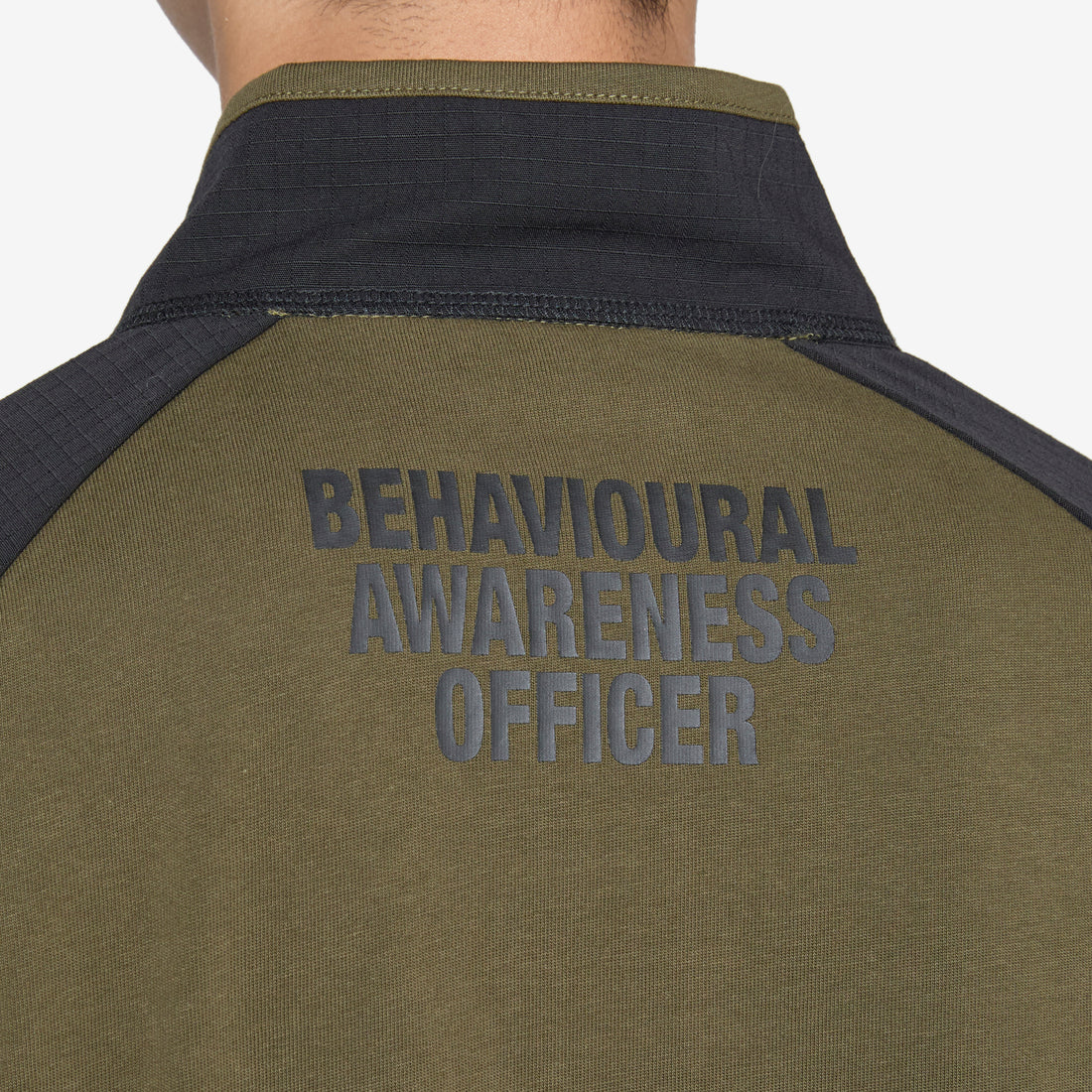 Tactical Half Zip Black Army Green Jumpers