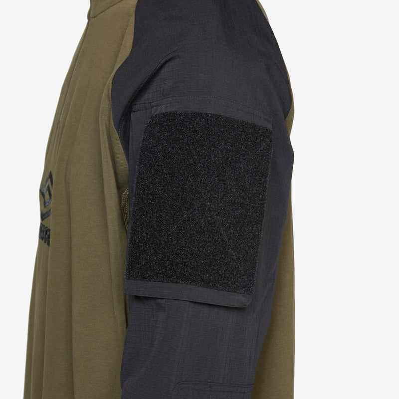 Tactical Half Zip Black Army Green Jumpers
