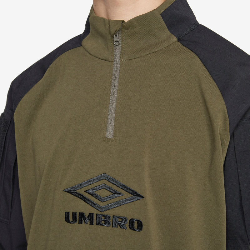 Tactical Half Zip Black Army Green Jumpers