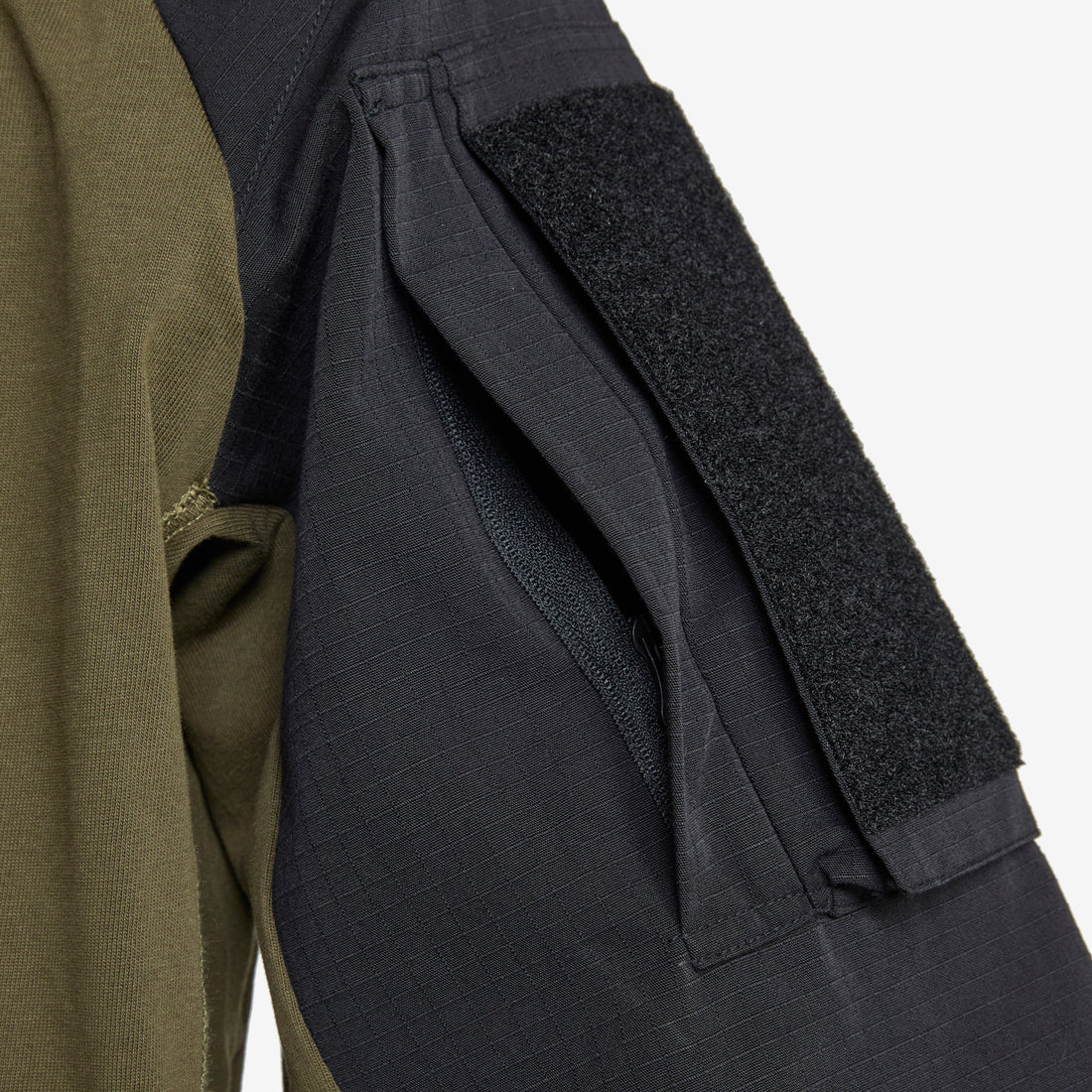 Tactical Half Zip Black Army Green Jumpers