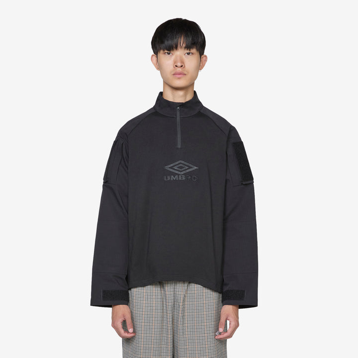 Tactical Half Zip Black Front