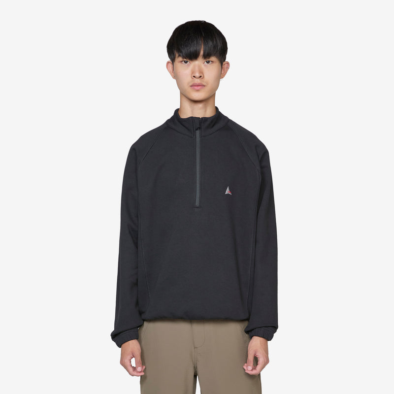 Heavy Half Zip Black Jumpers
