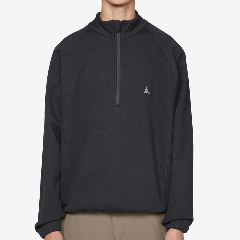 Heavy Half Zip Black Jumpers