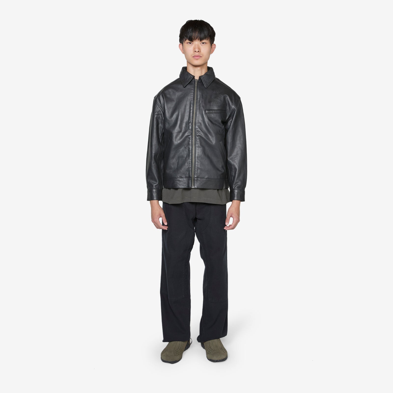 【Anyone more】Buzz Overfit Incised Leather Jacket C7B70094-A876-49A9-AD32-