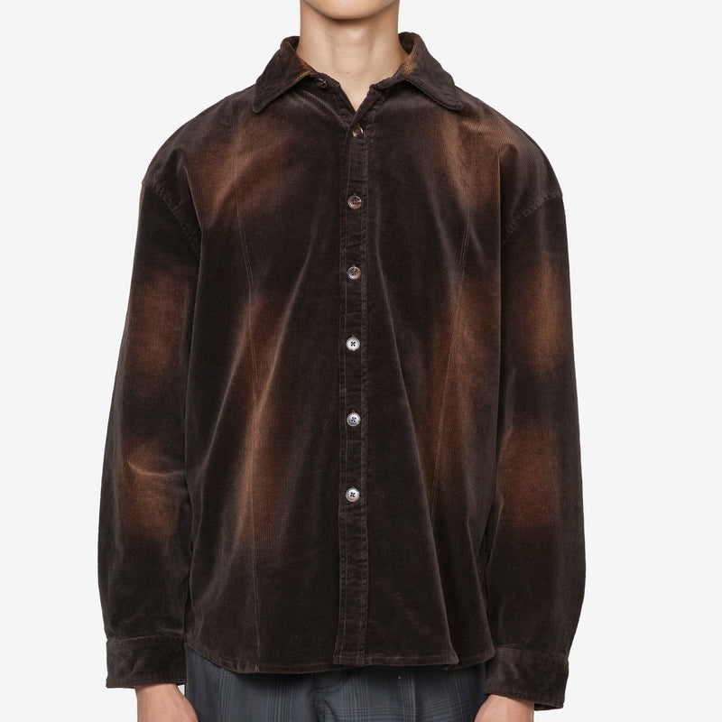 Cord Longsleeve Shirt Washed Brown Shirts