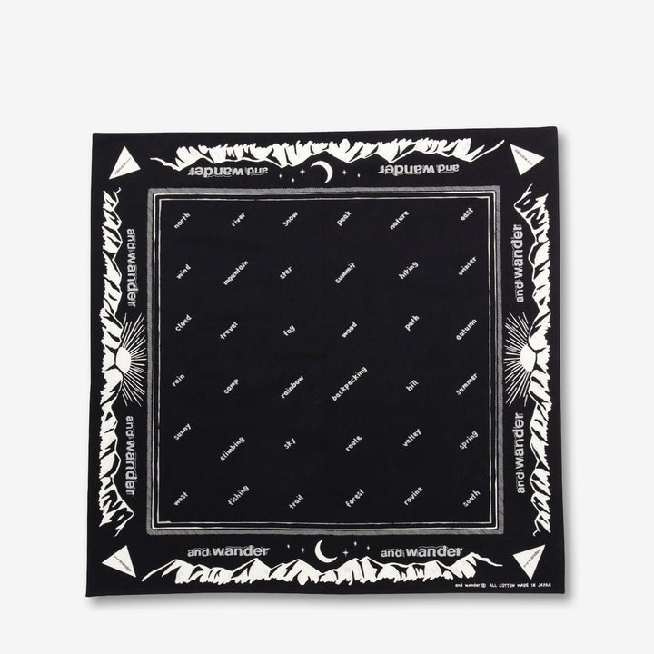 Reflective Words Bandana Black Front