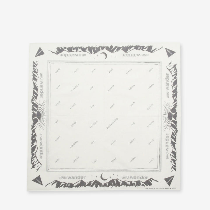 Reflective Words Bandana Off White Front