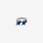 Enameled Icon Single Ring Blue