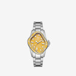 PEA101 Silver Precision Steel | Yellow Bezel | Yellow Dial 32mm