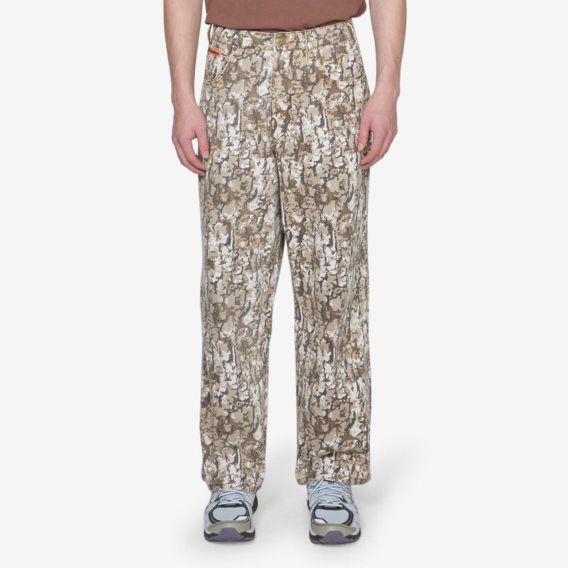 Bark Camo Denim Jeans Tan Pants