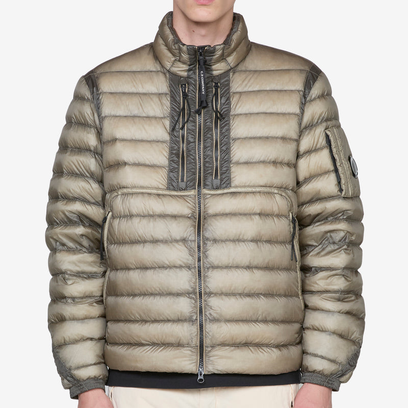 D.D. Shell Collar Zip Down Jacket Vintage Khaki Jackets