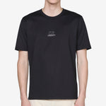 Mercerized 30/2 Jersey Twisted Logo Graphic T-Shirt Black