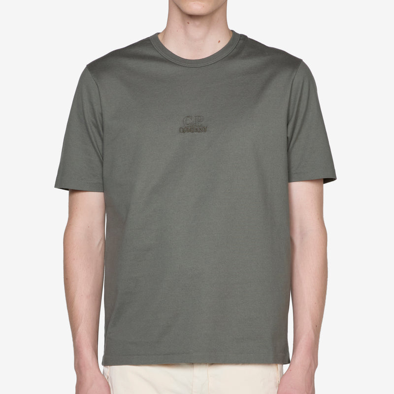 Mercerized 30/2 Jersey Twisted Logo Graphic T-Shirt Grape Leaf Tees