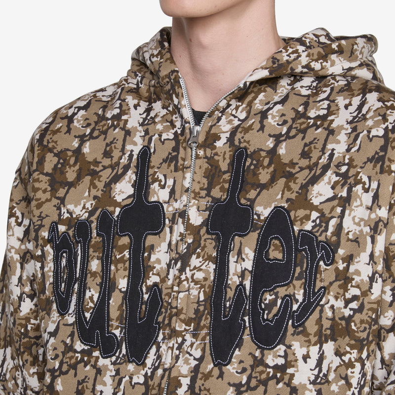 Frenzy Zip-Thru Hood Tan Camo Jumpers