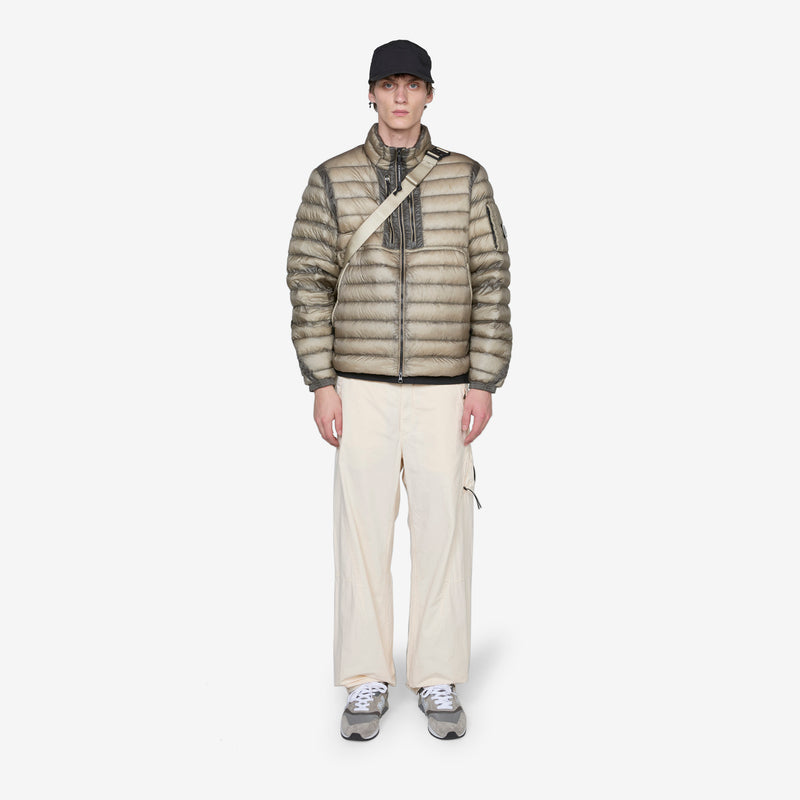 D.D. Shell Collar Zip Down Jacket Vintage Khaki Jackets
