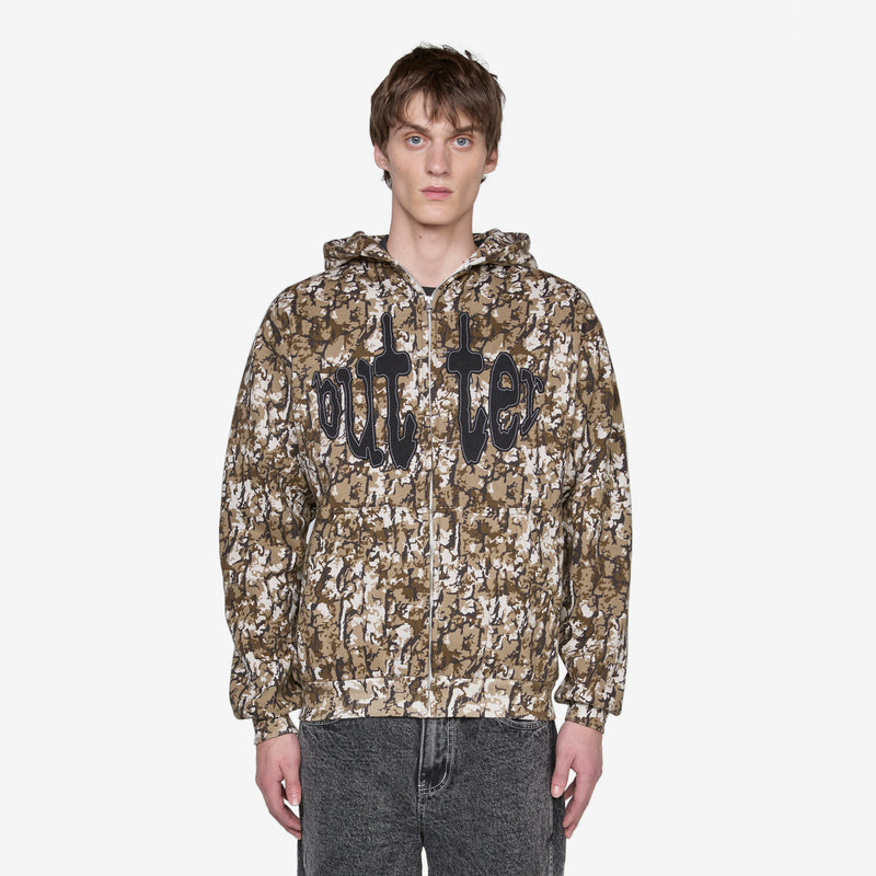 Frenzy Zip-Thru Hood Tan Camo Jumpers