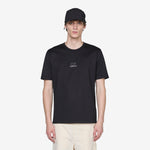 Mercerized 30/2 Jersey Twisted Logo Graphic T-Shirt Black