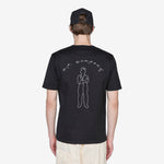 Mercerized 30/2 Jersey Twisted Logo Graphic T-Shirt Black