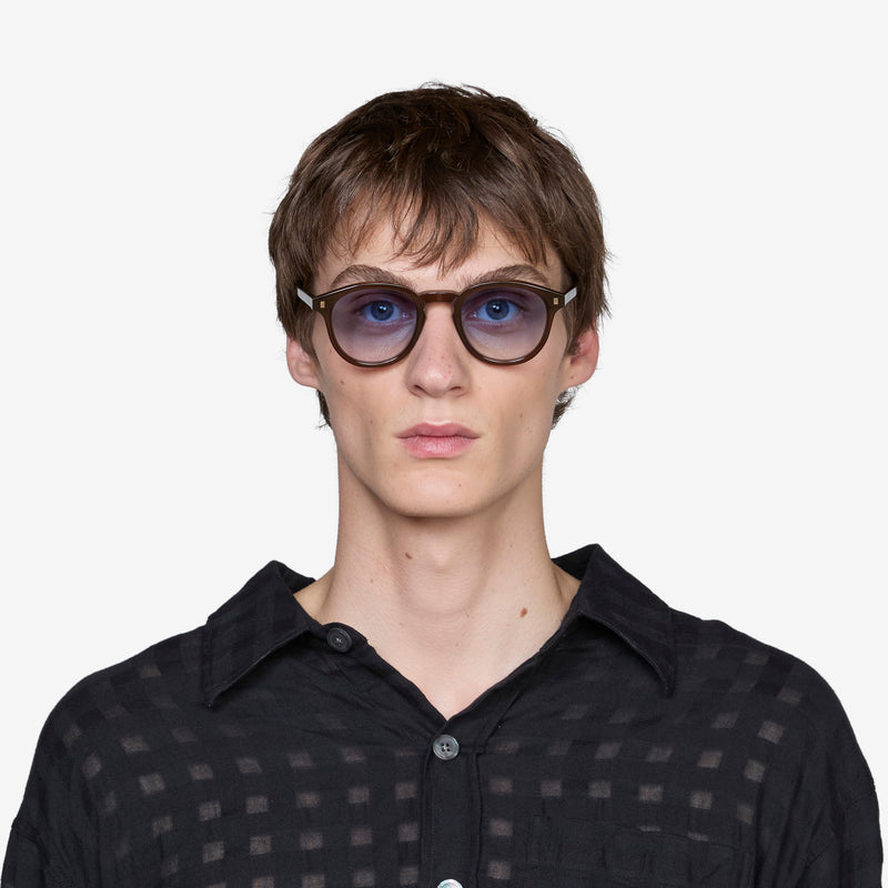 Nelson Chocolate | Blue Gradient Lens Eyewear
