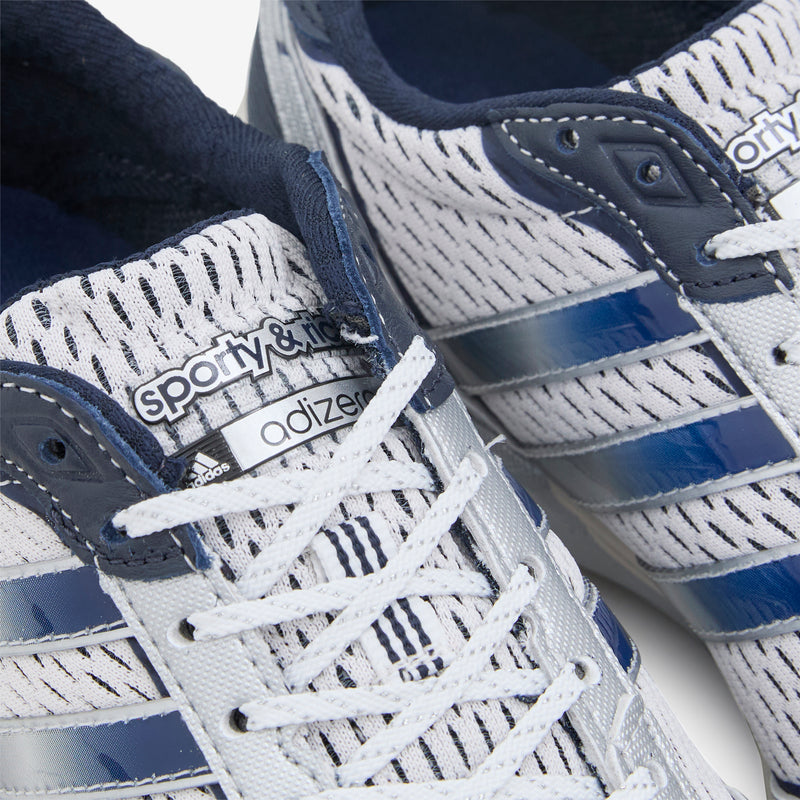 Sporty & Rich x Women's Adizero Adios Cloud White | Collegiate Navy | Cloud White Footwear