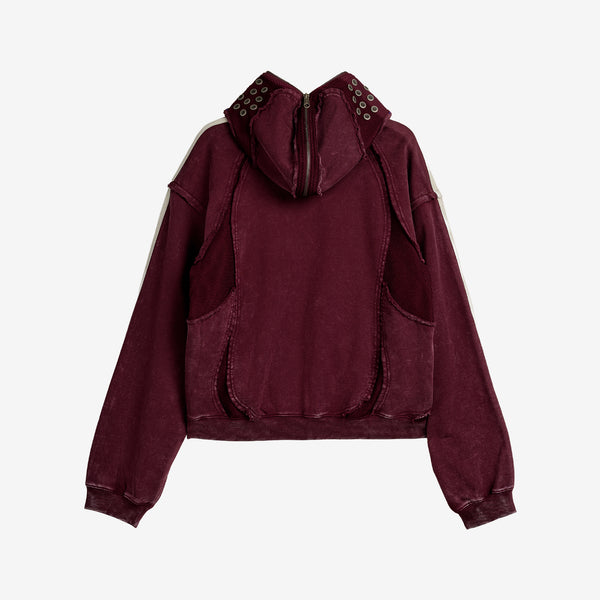 Thug Club x Teamgeist Hooded Zip Up Maroon Jumpers