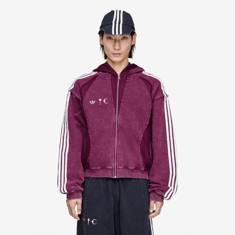Thug Club x Teamgeist Hooded Zip Up Maroon Jumpers