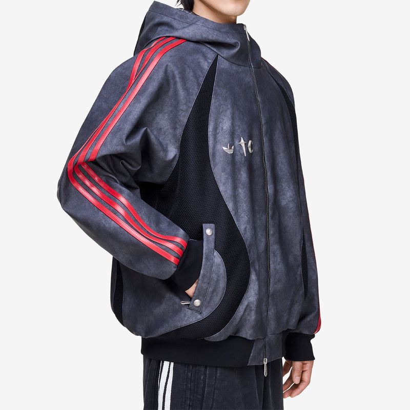 Thug Club x Teamgeist Faux Leather Jacket Black | Antique Silver Jackets