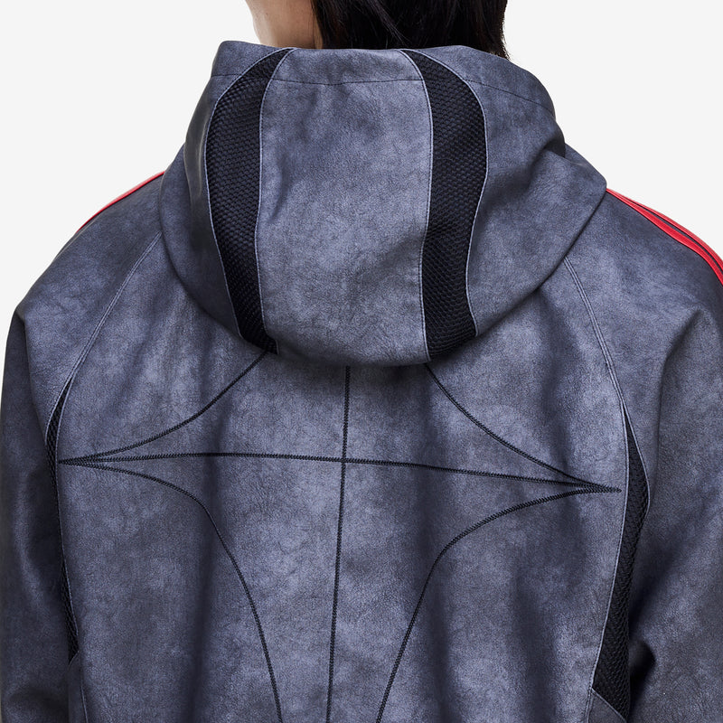 Thug Club x Teamgeist Faux Leather Jacket Black | Antique Silver Jackets