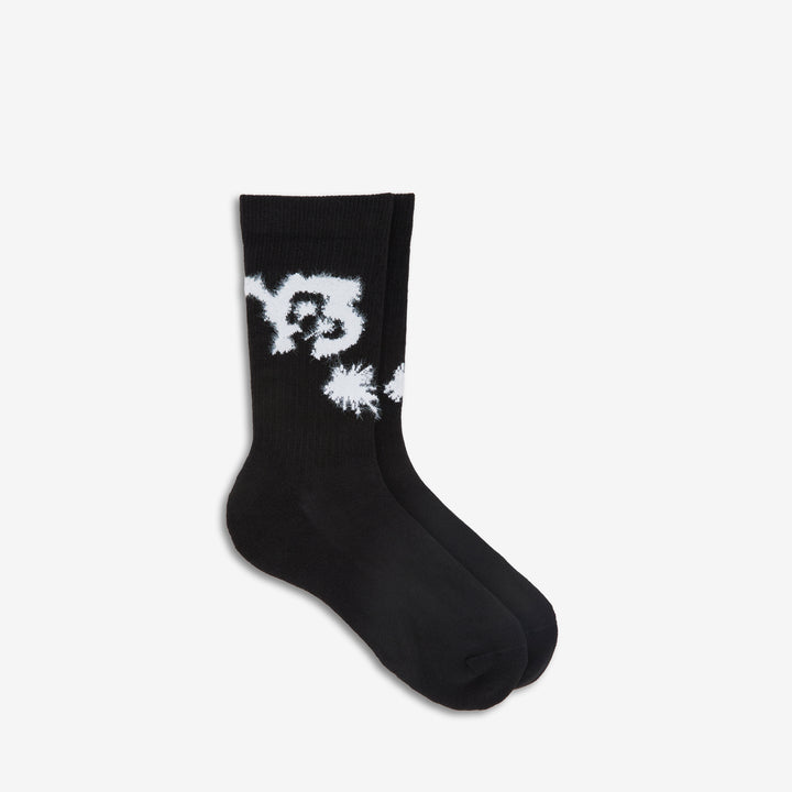 Chito x Y-3 Graphic Crew Socks Black Front