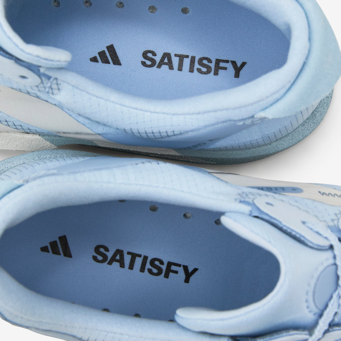 Satisfy x Women's Adizero Adios  Wonder Blue | Pearl Metallic | Wonder Blue Footwear