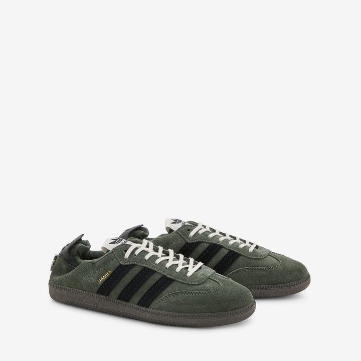 Song for the Mute x Samba OG Base Green | Core Black | Gold Metallic Front