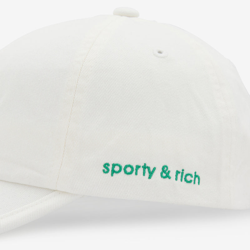 Sporty & Rich x Cap Chalk White | Green Headwear