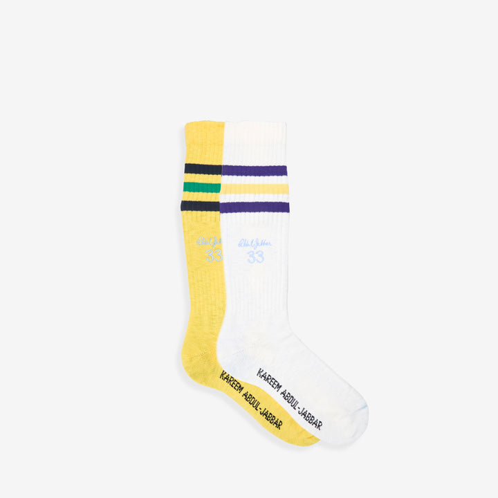 Wales Bonner x Jabbar 3-Stripes Socks Chalk White | Spring Yellow Front