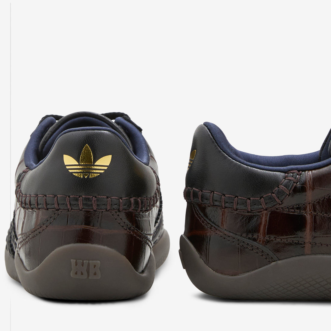 Wales Bonner x Karintha Croc Dark Brown | Core Black | Gold Metallic Footwear