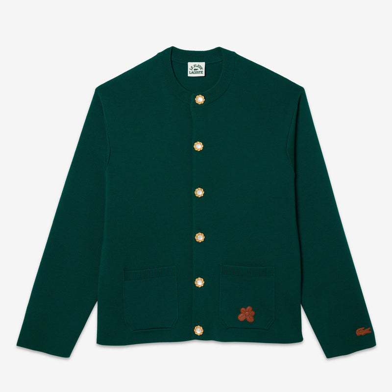 Green Crewneck Cardigan