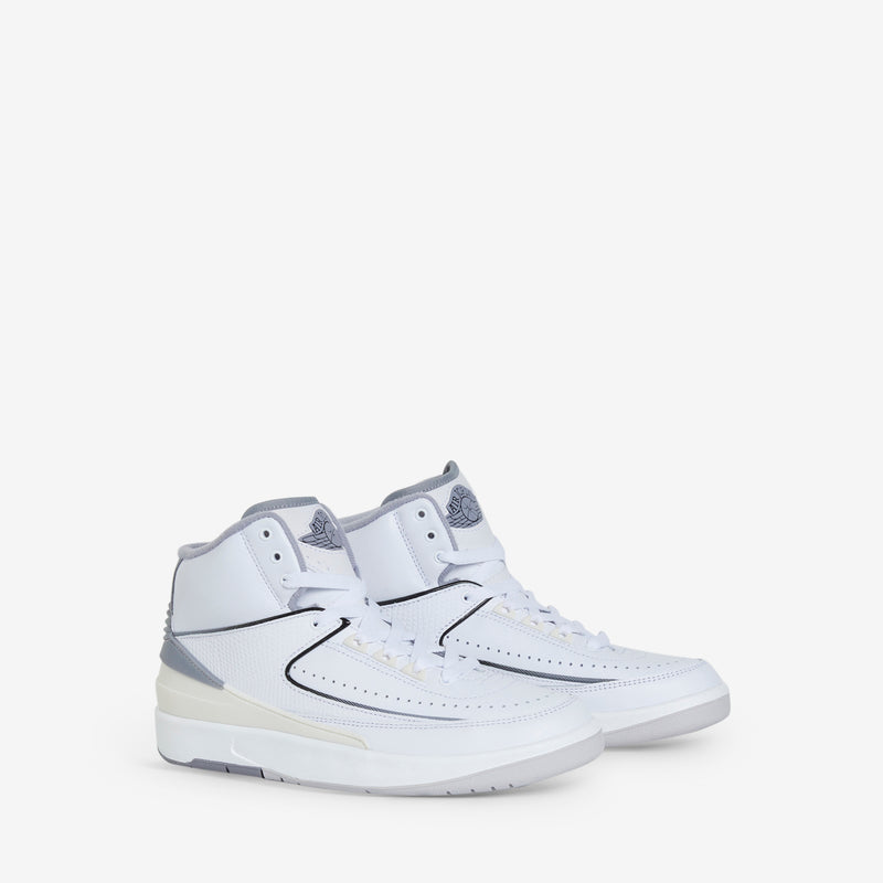 Grade School Air Jordan 2 Retro White | Cement Grey | Sail | Black