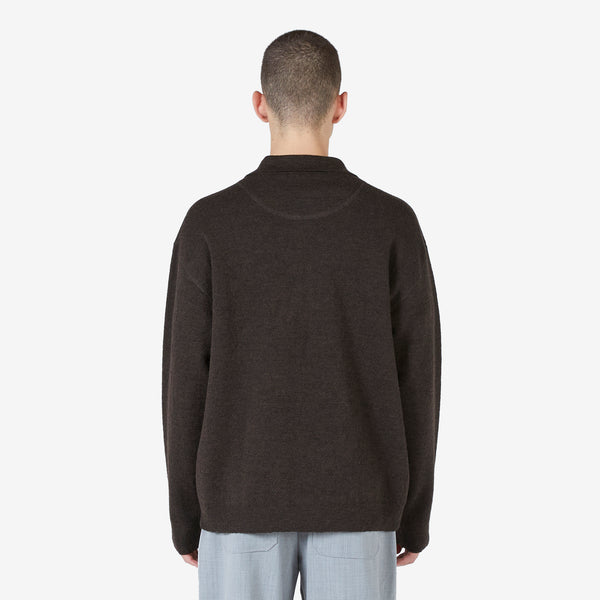 MHL. Oversized Knitted Polo Ebony