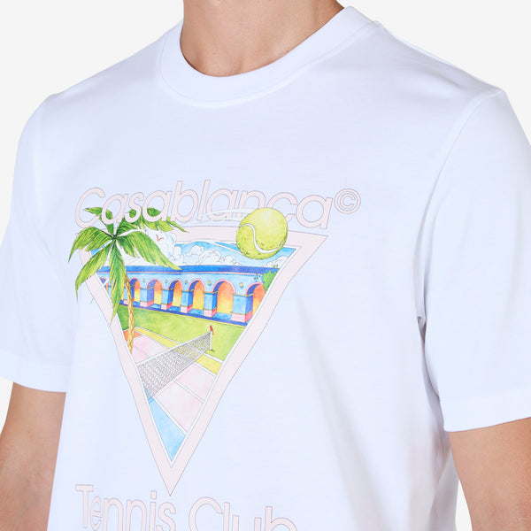 Tennis Club Icon Screen Printed Unisex T-Shirt White