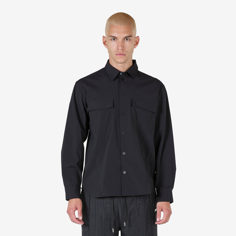 Nylon Long Sleeve Shirt Black Shirts
