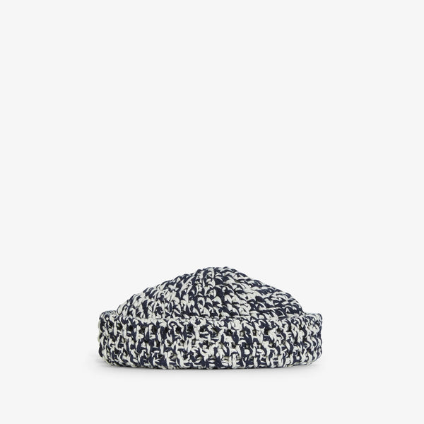 Karim Crochet Cap Navy Melange