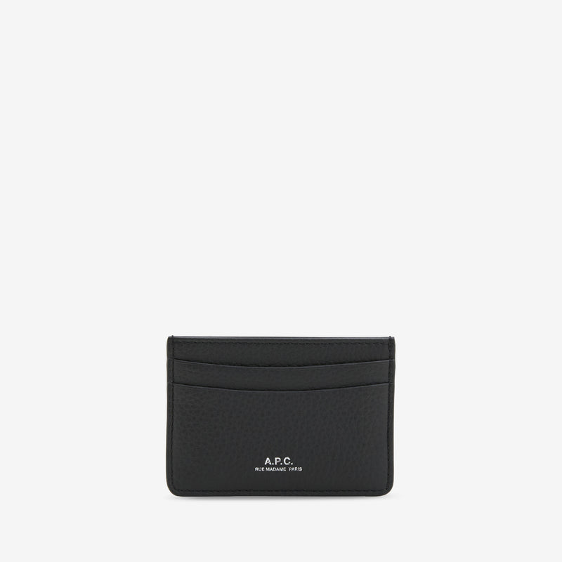 André Cardholder Grained Black Leather Accessories