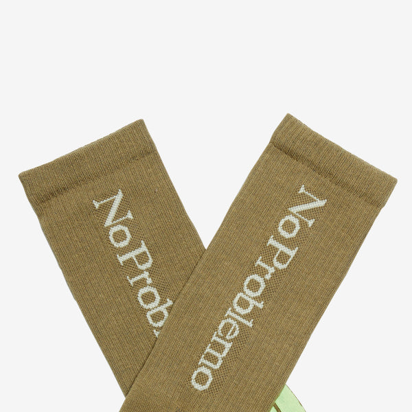 No Problemo Socks Olive