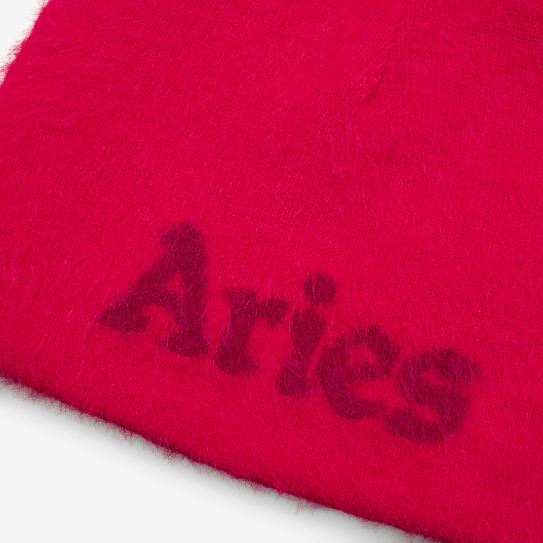 Fluffy Reversible Skull Beanie Red Headwear