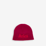 Fluffy Reversible Skull Beanie Red