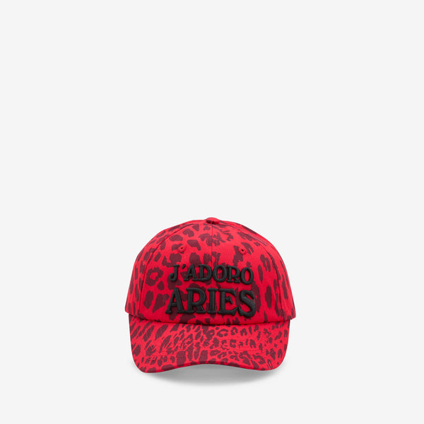 J'Adoro Aries Leopard Cap Red Headwear