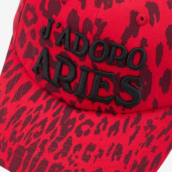J'Adoro Aries Leopard Cap Red Headwear